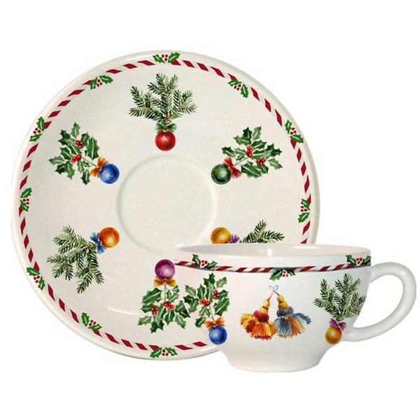 Чашка для завтрака с блюдцем Gien Рождество 320мл, фаянс