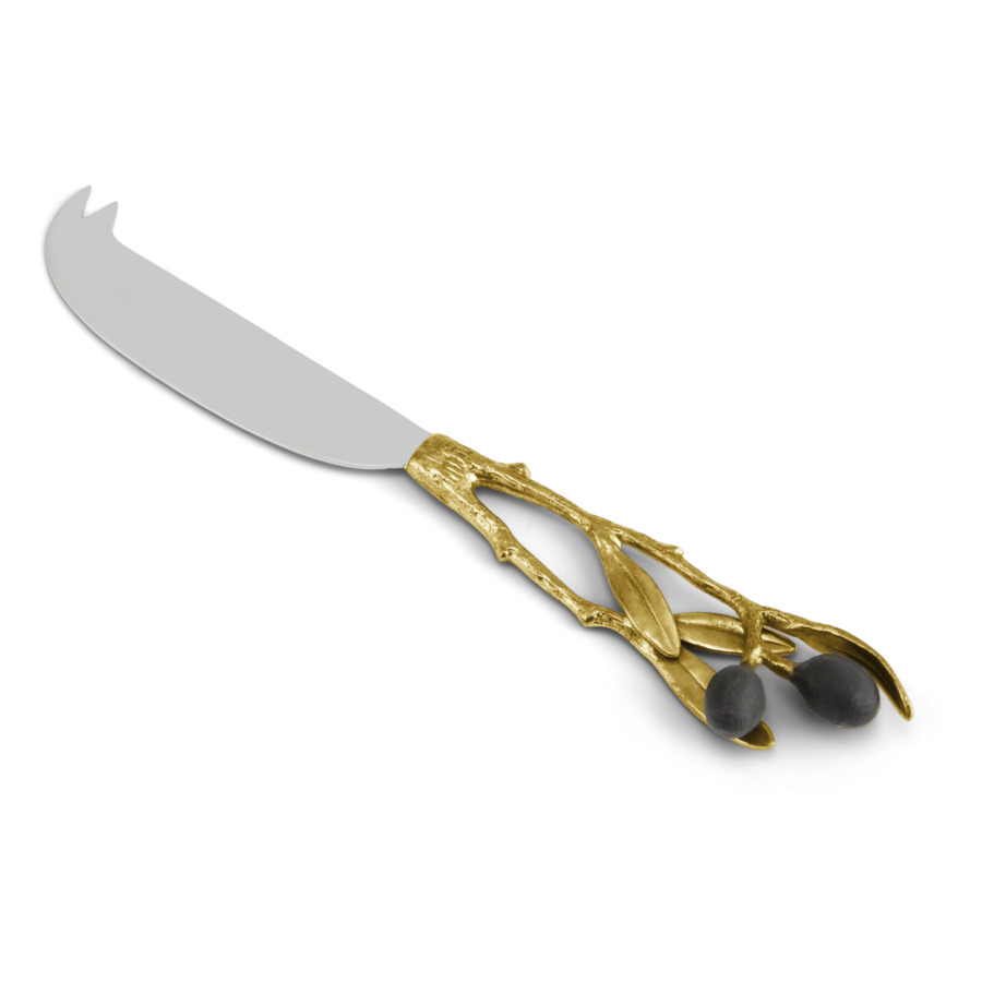 Доска для сыра с ножом Michael Aram Золотая оливковая ветвь 32x23 см, гранит