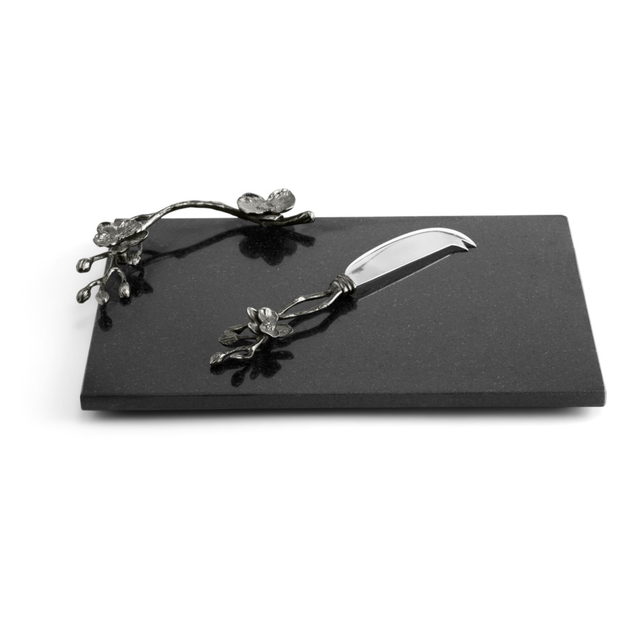 Доска для сыра с ножом Michael Aram Чёрная орхидея 32x21 см, гранит
