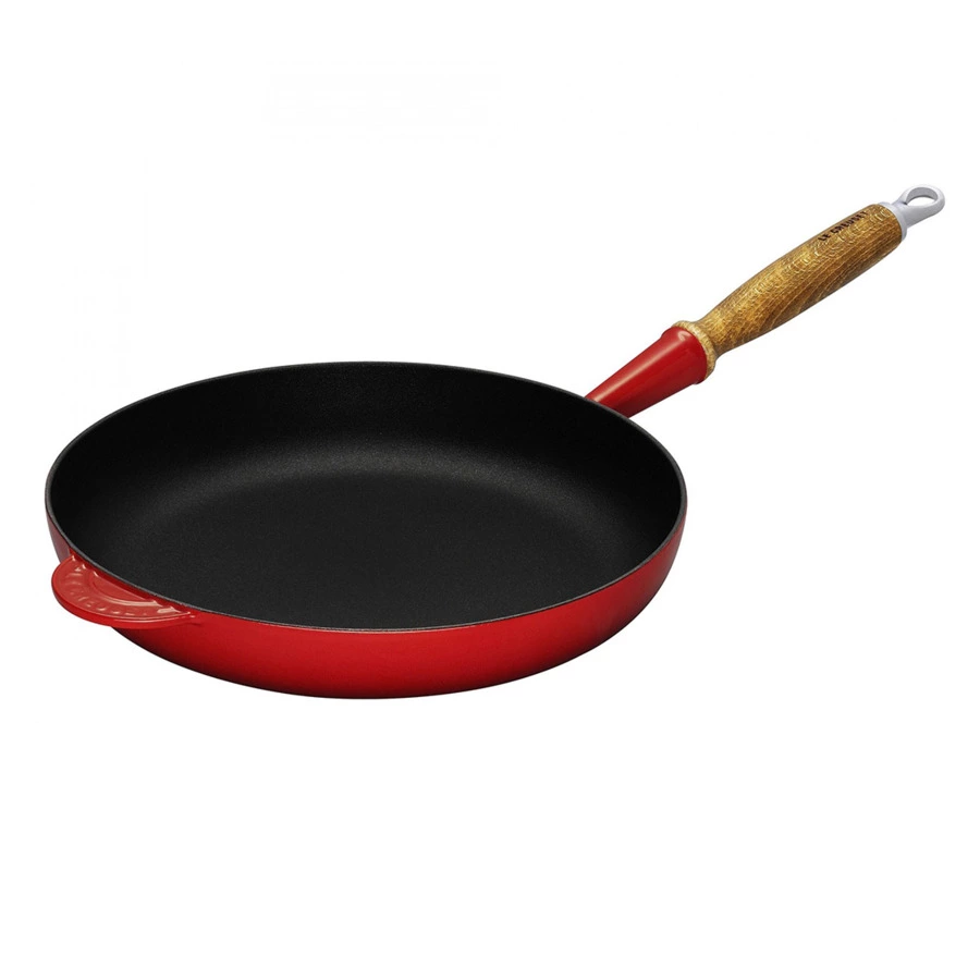 Сковорода с деревянной ручкой Le Creuset Cerise 28 см, чугун, вишневый, для индукции
