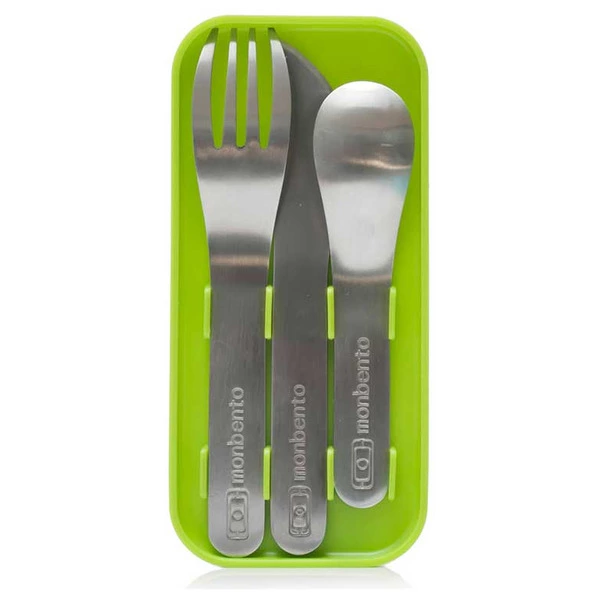 Набор из 3 столовых приборов в футляре Monbento MB карманный (зеленый)