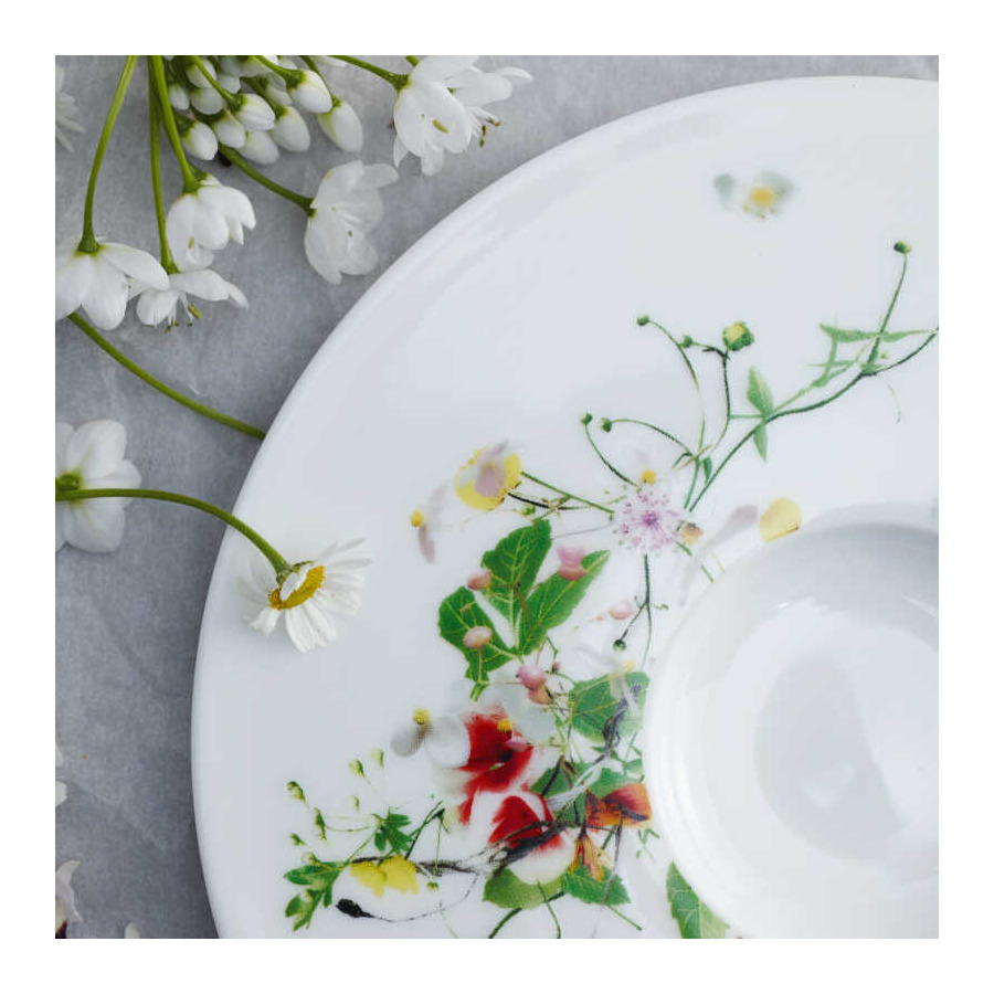 Тарелка суповая Rosenthal Дикие цветы 21 см, фарфор костяной