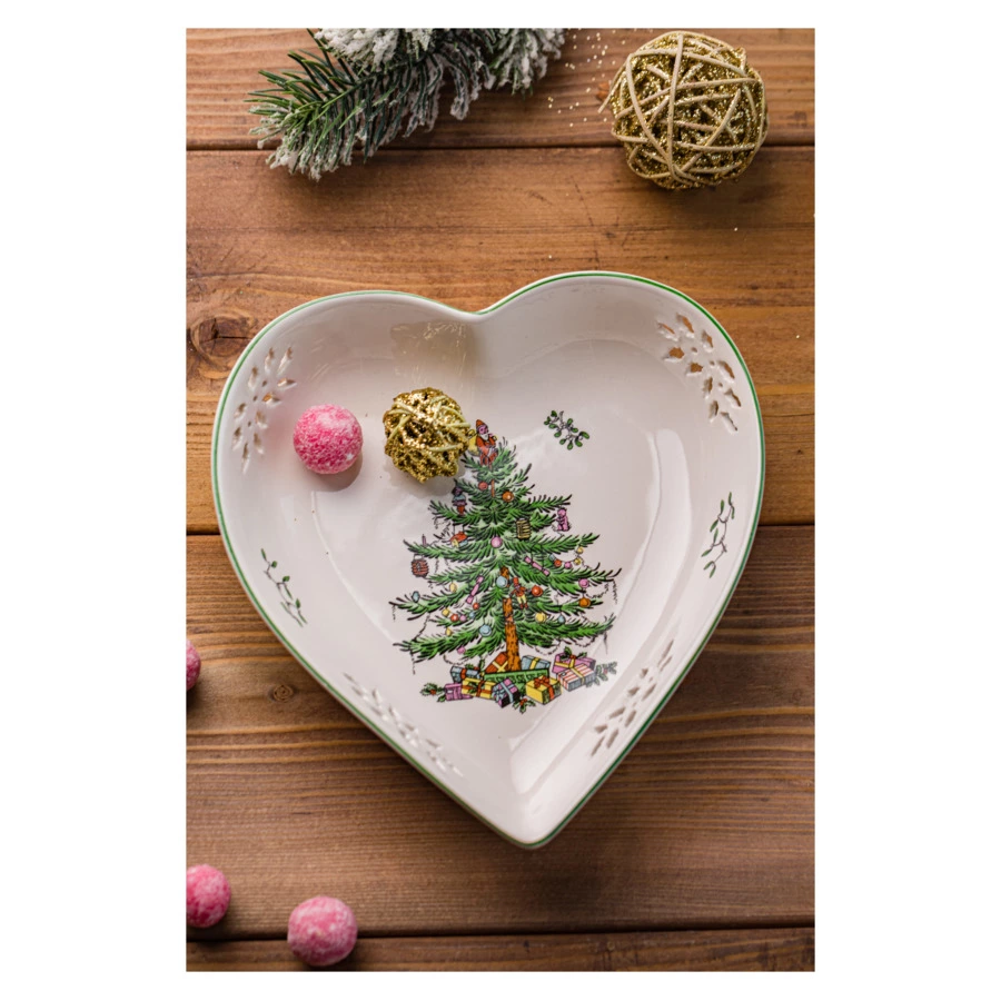 Блюдо-сердце Spode Рождественская ель 18 см