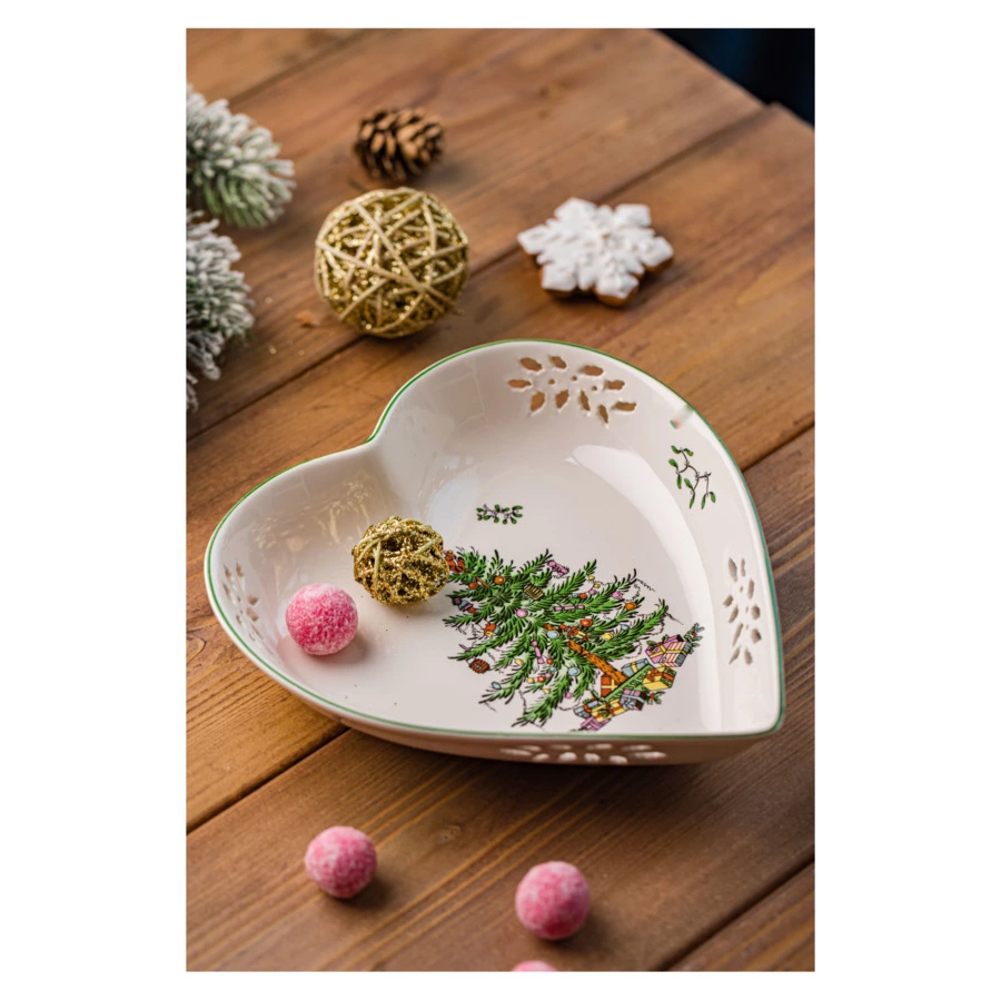 Блюдо-сердце Spode Рождественская ель 18 см