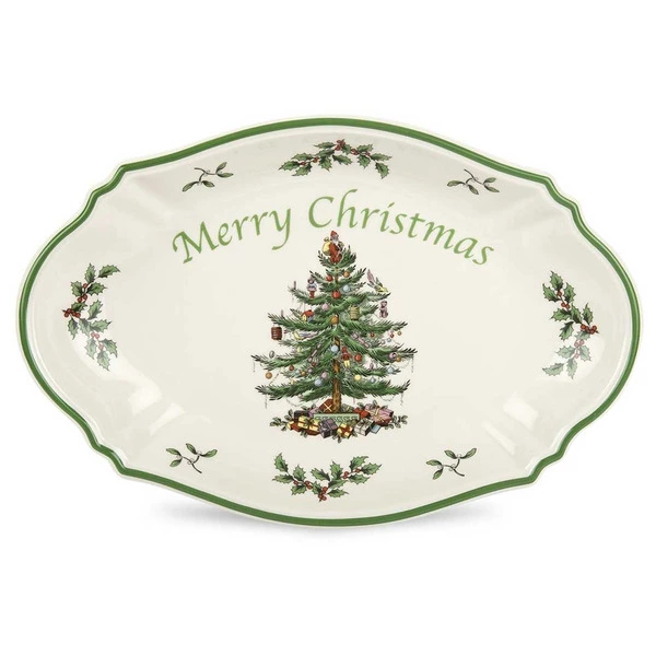 Блюдо овальное Spode Рождественская ель 28 см