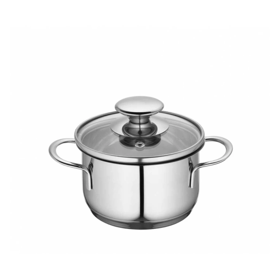 Мини кастрюля Kuchenprofi со стеклянной крышкой 650 мл, сталь нержавеющая