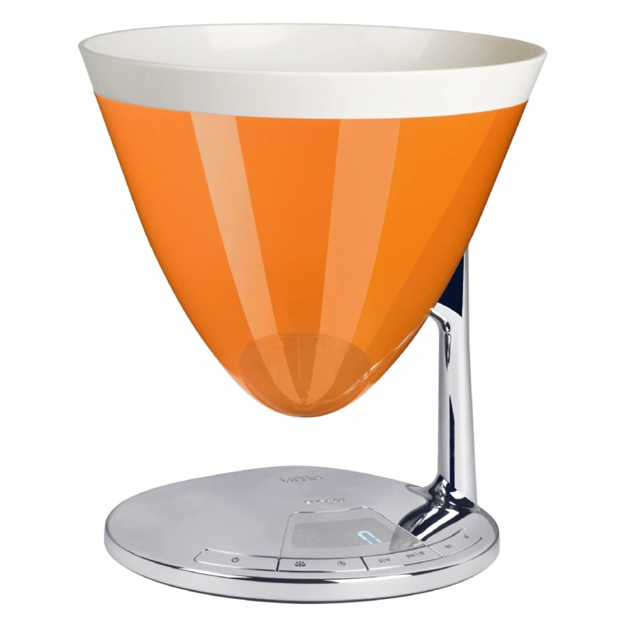 Весы кухонные Bugatti Uma, сталь нержавеющая, оранжевые, п/к