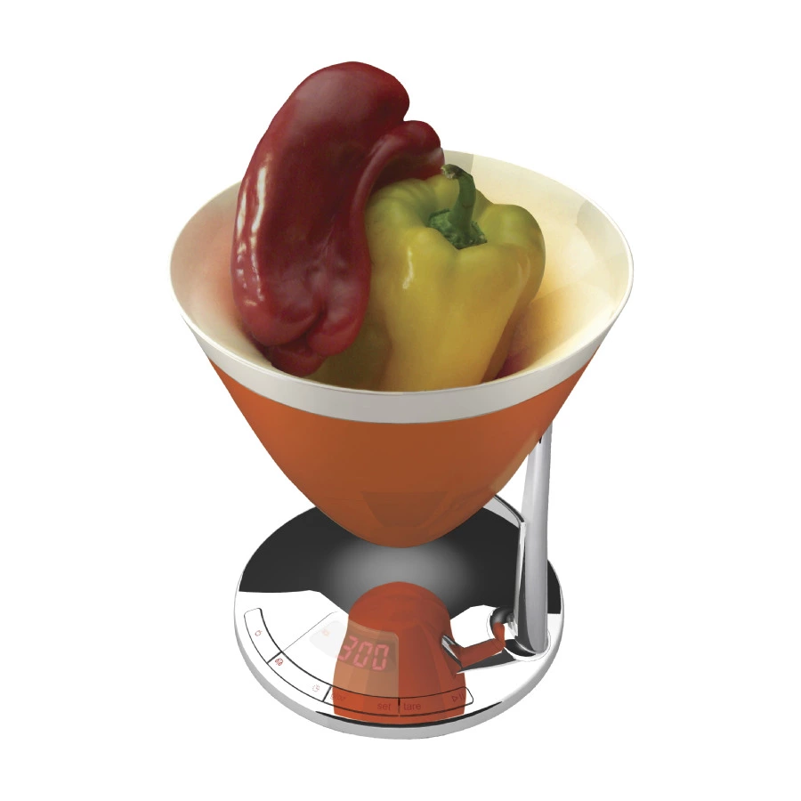 Весы кухонные Bugatti Uma, сталь нержавеющая, оранжевые, п/к