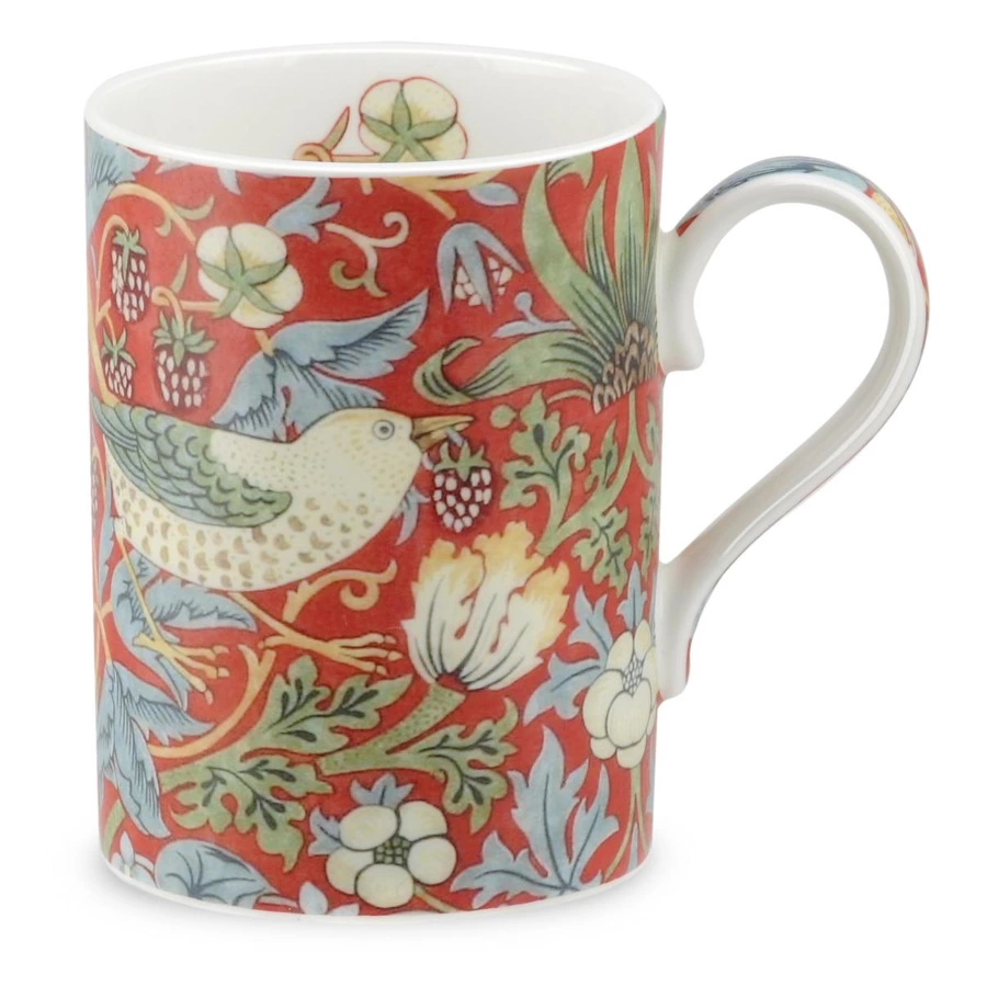 Кружка Royal Worcester Моррис и Ко Дрозды 350 мл, фарфор костяной, малиновая, п/к