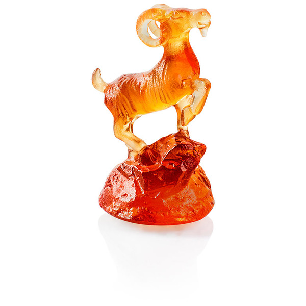 Фигурка Cristal de Paris Горный козел 3,6х5,5 см, янтарная