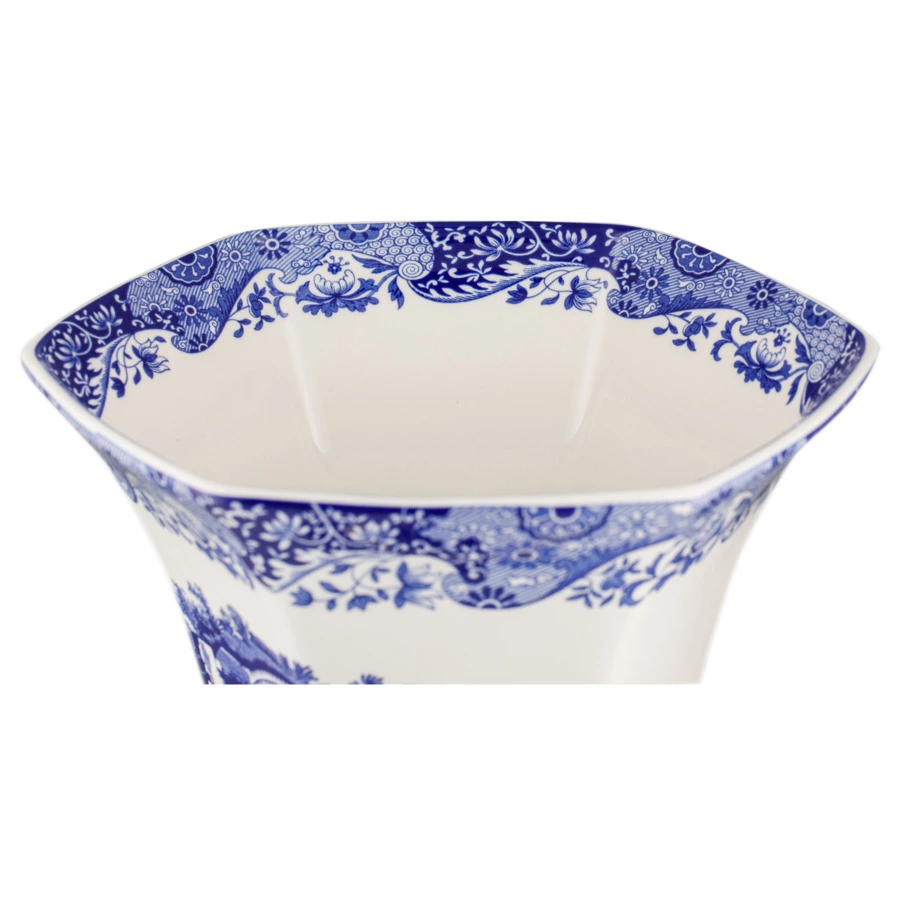 Ваза шестигранная Spode Голубая Италия 27 см, фарфор