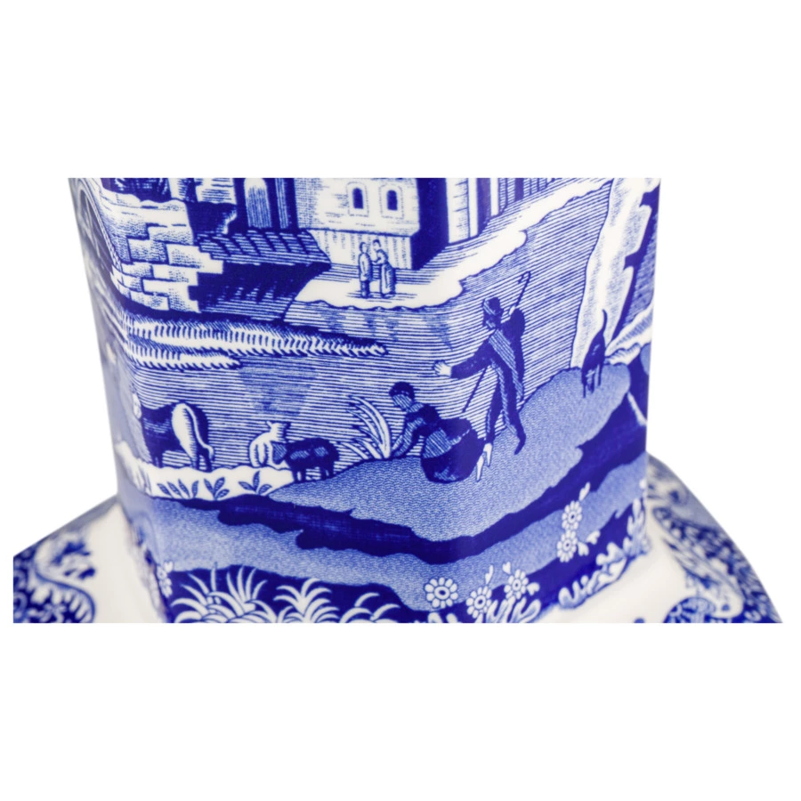 Ваза шестигранная Spode Голубая Италия 27 см, фарфор