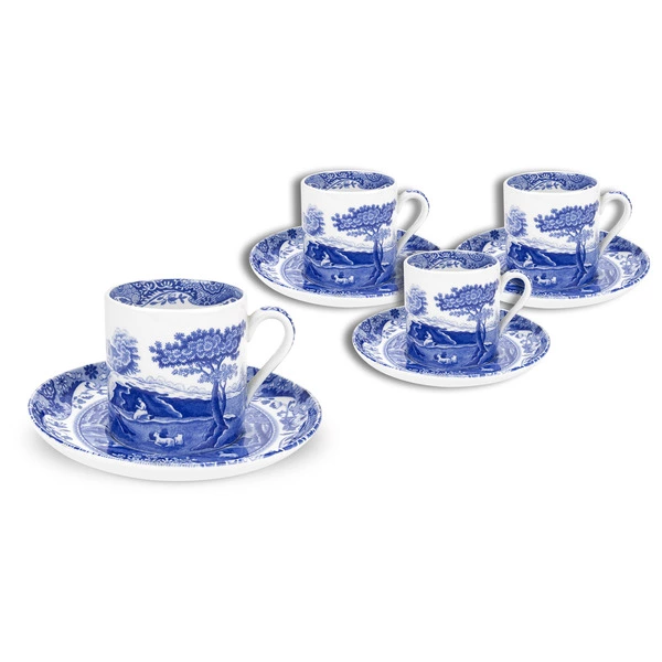 Набор чашек кофейных с блюдцами Spode Spode Голубая Италия 4 шт 90 мл, 4 шт