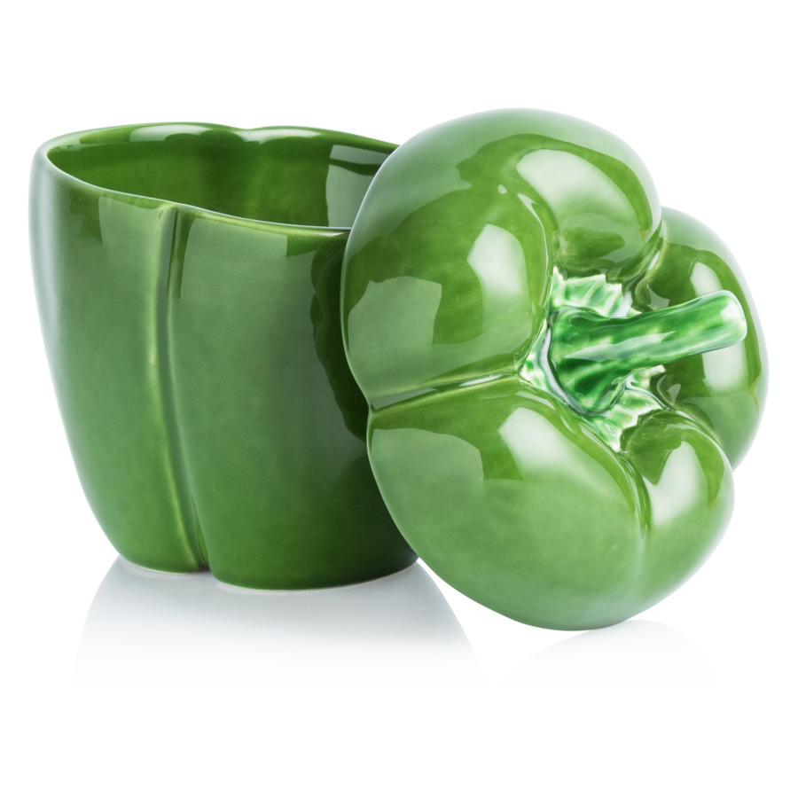 Емкость с крышкой Bordallo Pinheiro Перец 12,5 см, керамика, зеленый