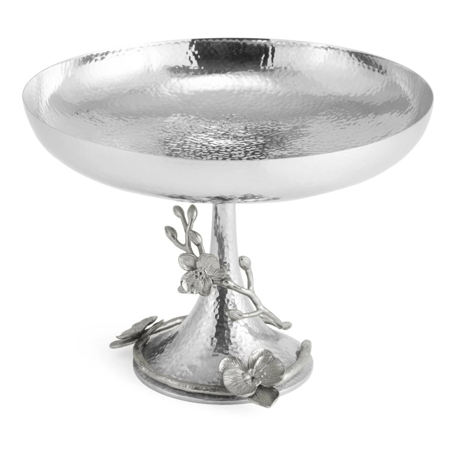 Чаша на ножке Michael Aram Белая орхидея 29 см, сталь нержавеющая