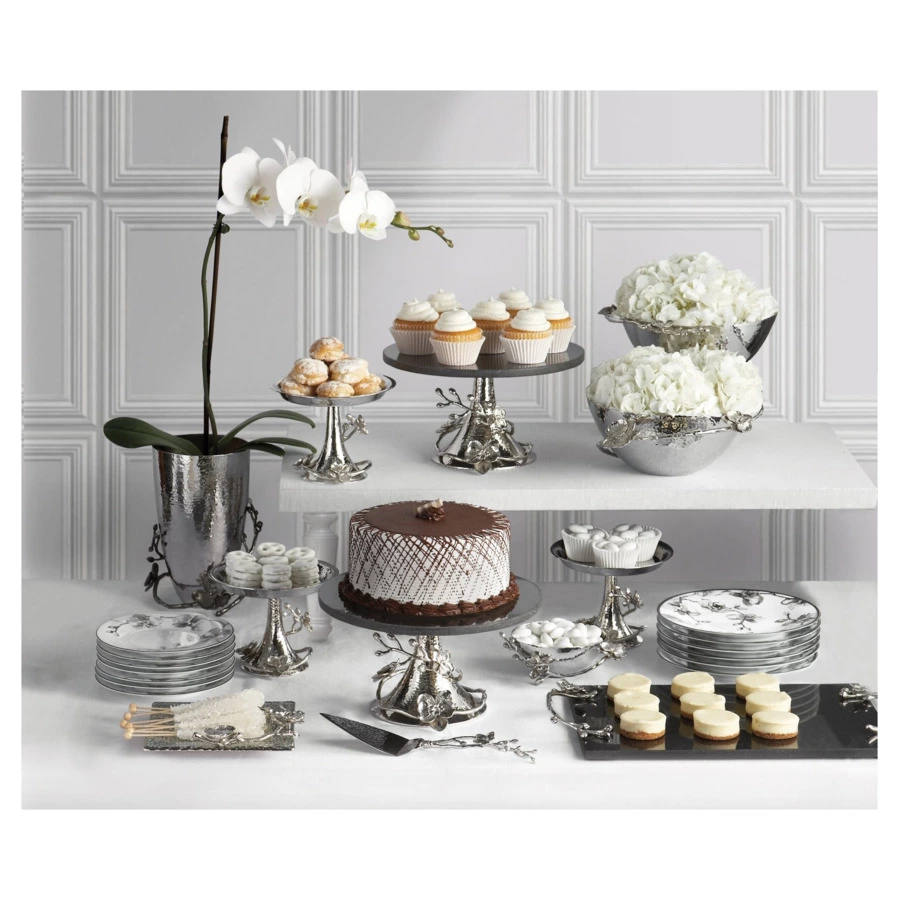 Чаша на ножке Michael Aram Белая орхидея 29 см, сталь нержавеющая