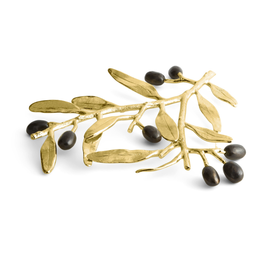 Подставка под горячее Michael Aram Золотая оливковая ветвь 25 см, латунь, золотистая стоппер michael aram золотая оливковая ветвь 18 см