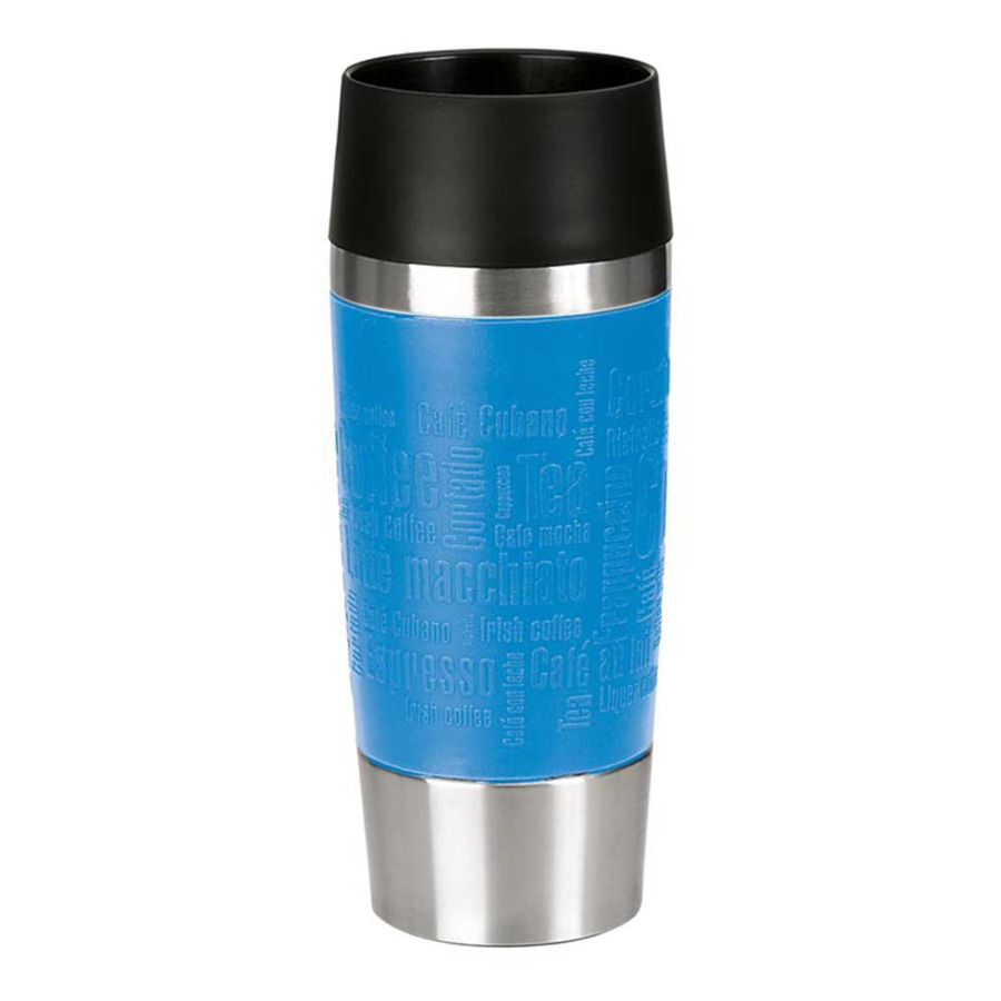 Термокружка 360мл Трэвэл маг (голубая) с силиконовым держателем термокружка emsa travel mug grande 0 5л blue 515618