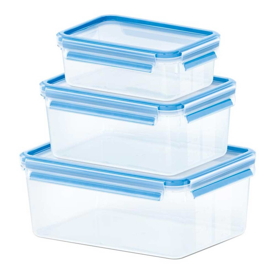 Набор контейнеров с крышками Emsa Клип&Клоуз, 3 шт, пластик