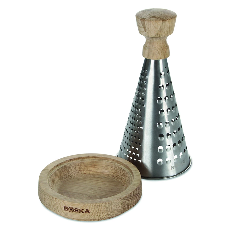 Терка для сыра настольная Boska Осло d14,5хh27 см, круглая, сталь, дуб, п/к