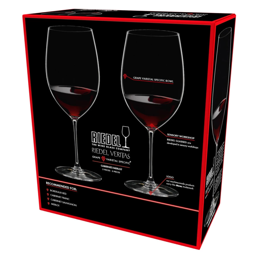 Набор бокалов для красного вина Riedel Veritas Cabernet/Merlot 709 мл, 2шт, стекло хрустальное