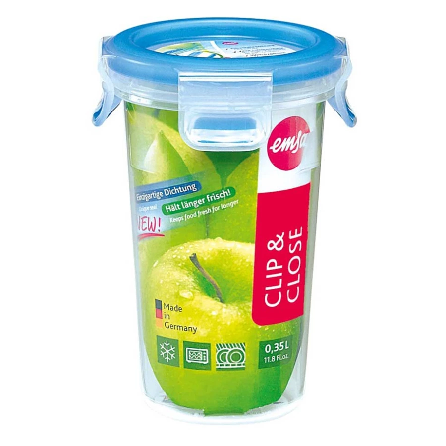 Контейнер круглый с крышкой Emsa Клип&Клоуз 350 мл, пластик