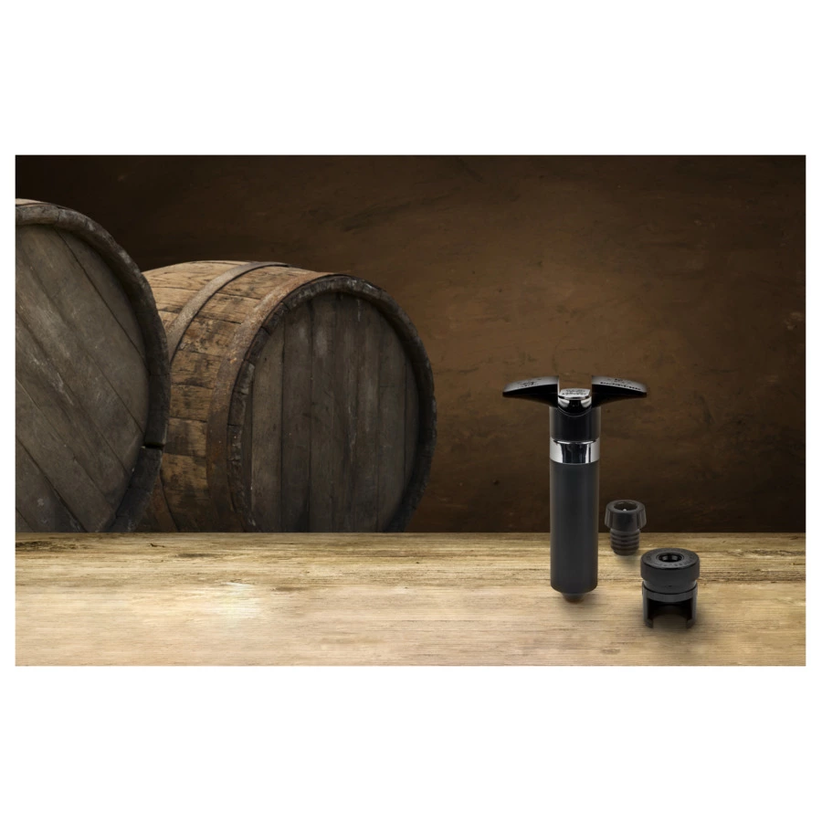 Помпа для вина и шампанского с тремя пробками Peugeot Epivac Duo, пластик, п/к