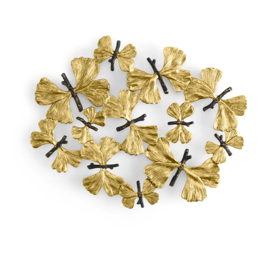 Подставка под горячее Michael Aram Бабочки гинкго 28 см, латунь