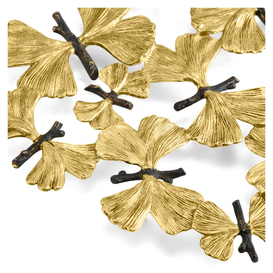 Подставка под горячее Michael Aram Бабочки гинкго 28 см, латунь