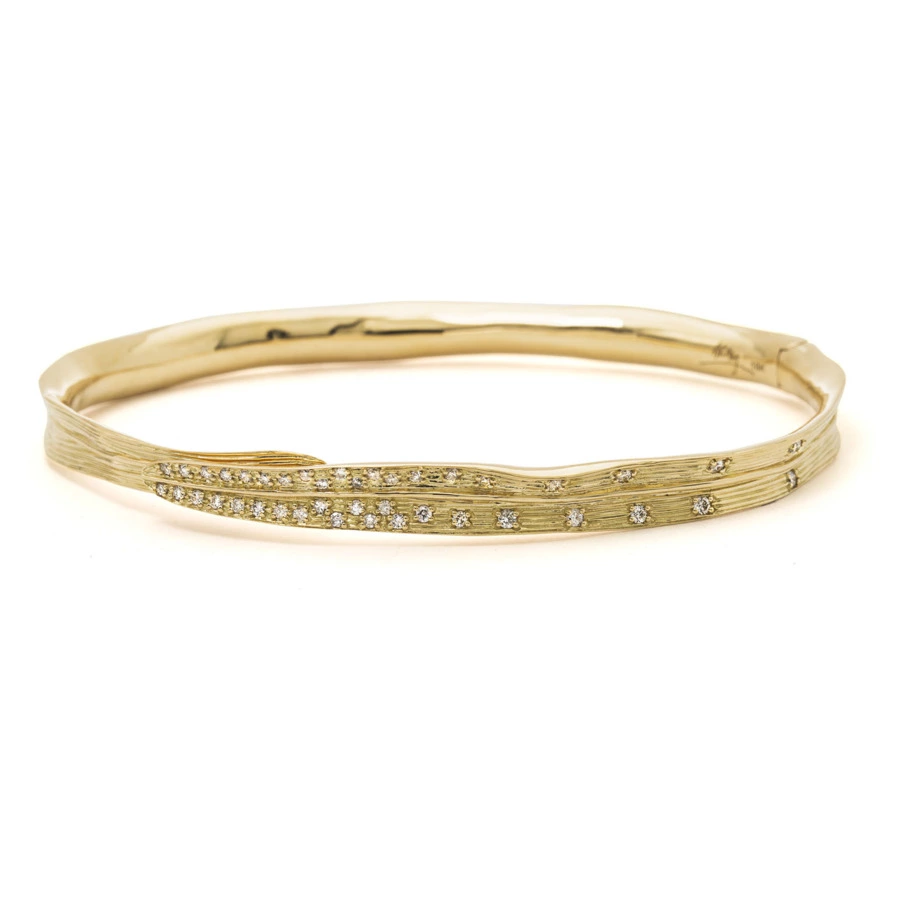 Браслет Пальмовая ветвь, желтое золото, 750пр