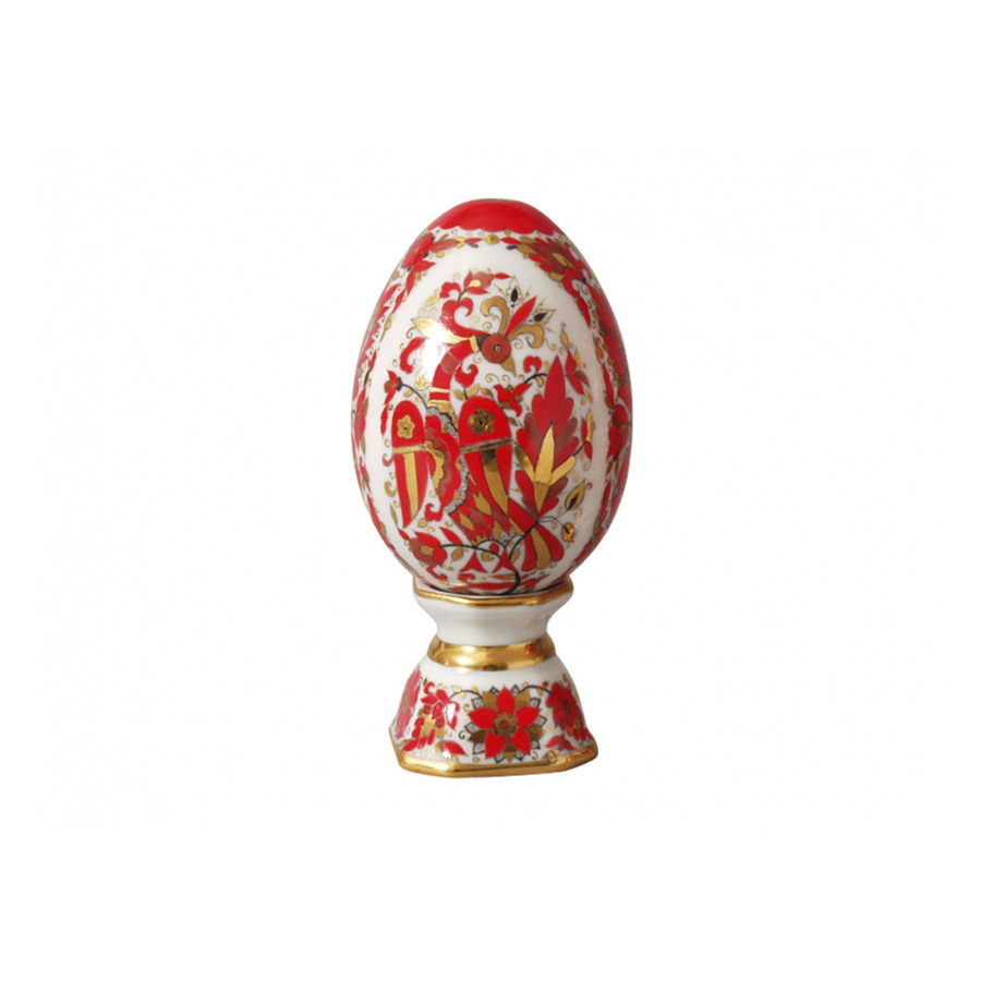 Яйцо пасхальное на подставке ИФЗ Русский орнамент 11,5 см, фарфор твердый яйцо пасхальное на подставке ифз овсянка нева 8 2 см фарфор твердый