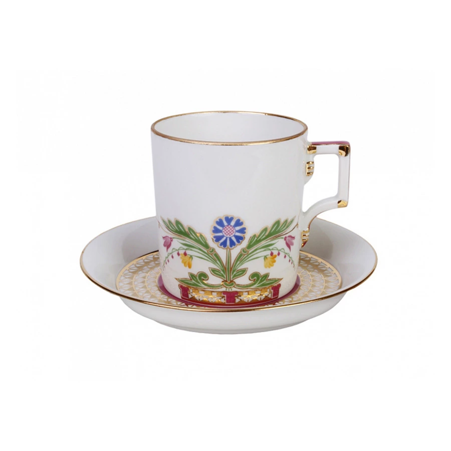 Чашка чайная с блюдцем ИФЗ Замоскворечье Гербовая 230 мл, фарфор твердый