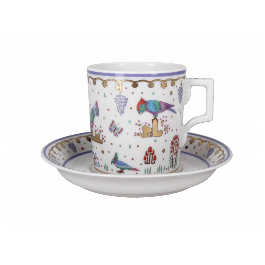 Чашка чайная с блюдцем ИФЗ Нескучный сад Гербовая, фарфор твердый чашка с блюдцем чайная гербовая лето ифз