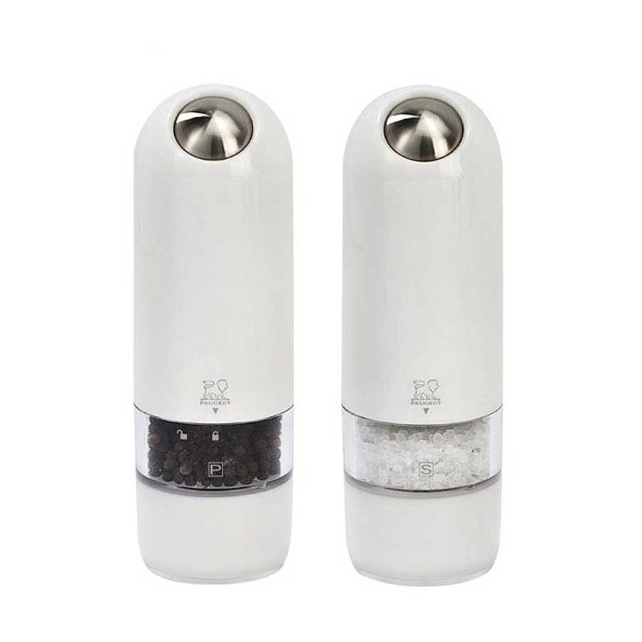 Набор мельниц для соли и перца автоматических Peugeot Аляска 17см, 2 шт, белый, пластик