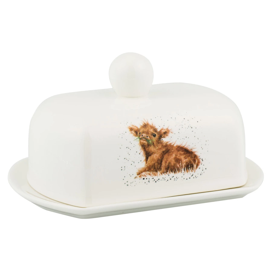 Маслёнка с крышкой Royal Worcester Забавная фауна Корова 15,5х11х8 см