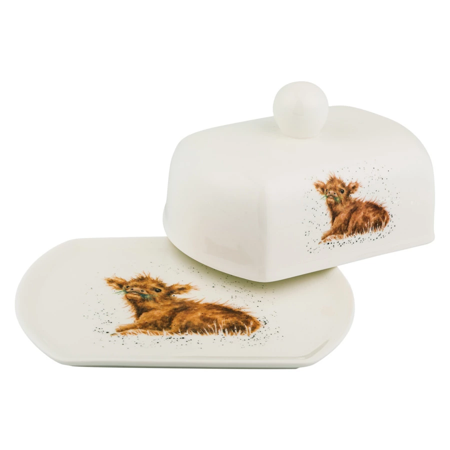 Маслёнка с крышкой Royal Worcester Забавная фауна Корова 15,5х11х8 см