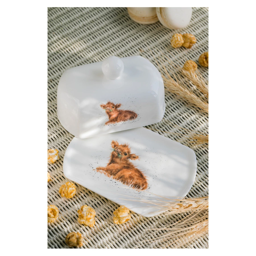Маслёнка с крышкой Royal Worcester Забавная фауна Корова 15,5х11х8 см