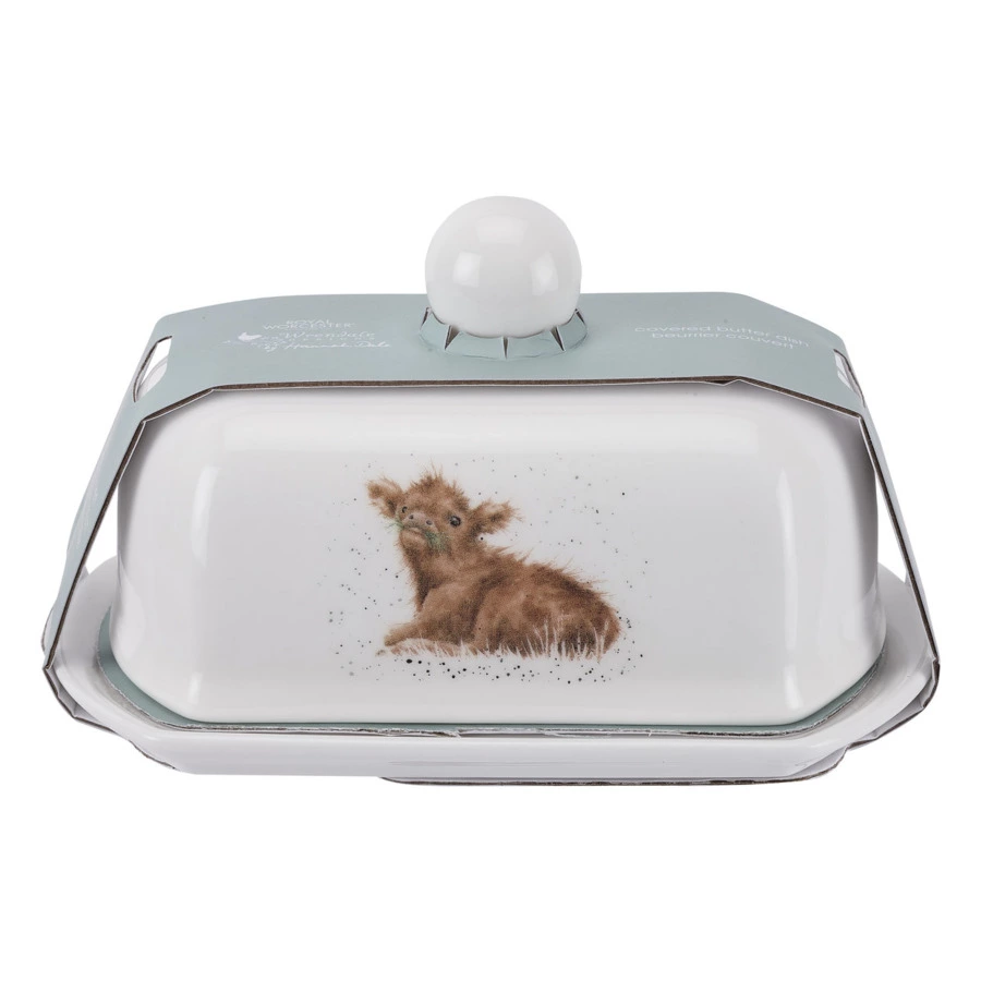 Маслёнка с крышкой Royal Worcester Забавная фауна Корова 15,5х11х8 см