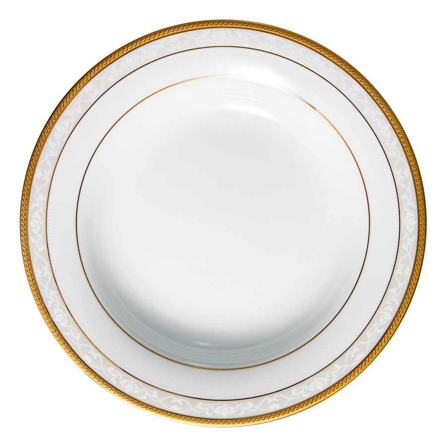 тарелка суповая nouvelle home belle золотой кант d 24 см Тарелка суповая Noritake Хэмпшир, золотой кант 23 см