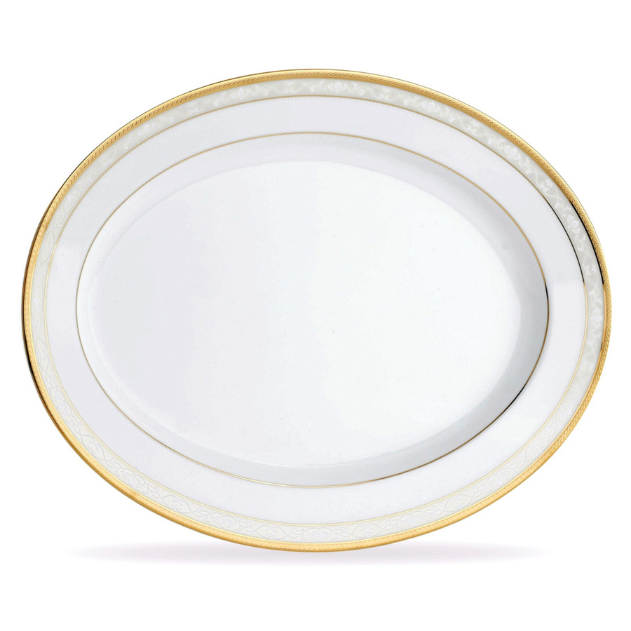 Блюдо овальное Noritake Хэмпшир, золотой кант 35 см тарелка суповая noritake хэмпшир золотой кант 23 см