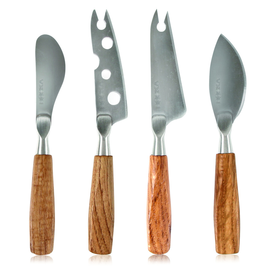 Набор мини-ножей для всех видов сыра Boska Осло 18,4х18,4 см, 4 шт, ручки из дуба, сталь, п/к набор для сыра boska party доска из дуба с магнитами 34х26х4 5 см и 3 ножа п к