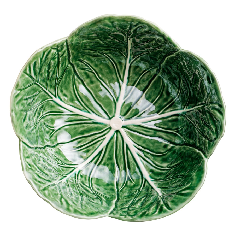 Салатник с резным краем Bordallo Pinheiro Капуста 29,5 см, керамика
