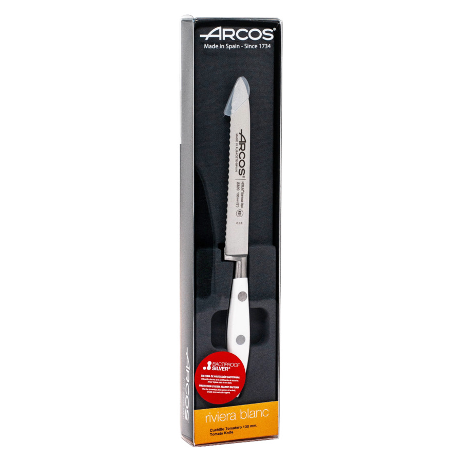Нож кухонный универсальный Arcos Riviera Blanca 13см, кованая сталь, (белый)