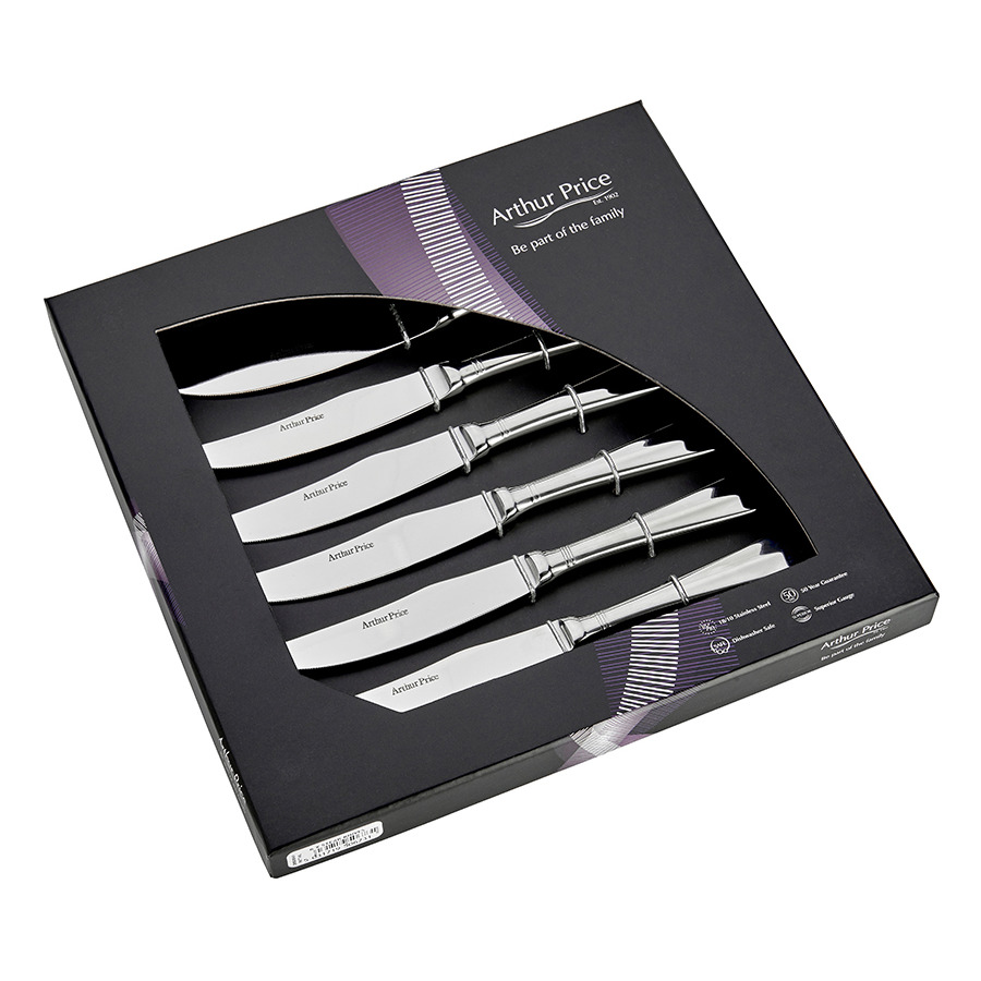набор ножей для стейка рэттейл 6 шт в подарочной коробке apzris0841 arthur price Набор ножей для стейка Arthur Price Рэттейл, 6 шт, п/к