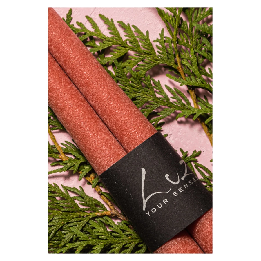 Набор свечей Luz your senses Рустик 30 см, 2 шт, коралловый