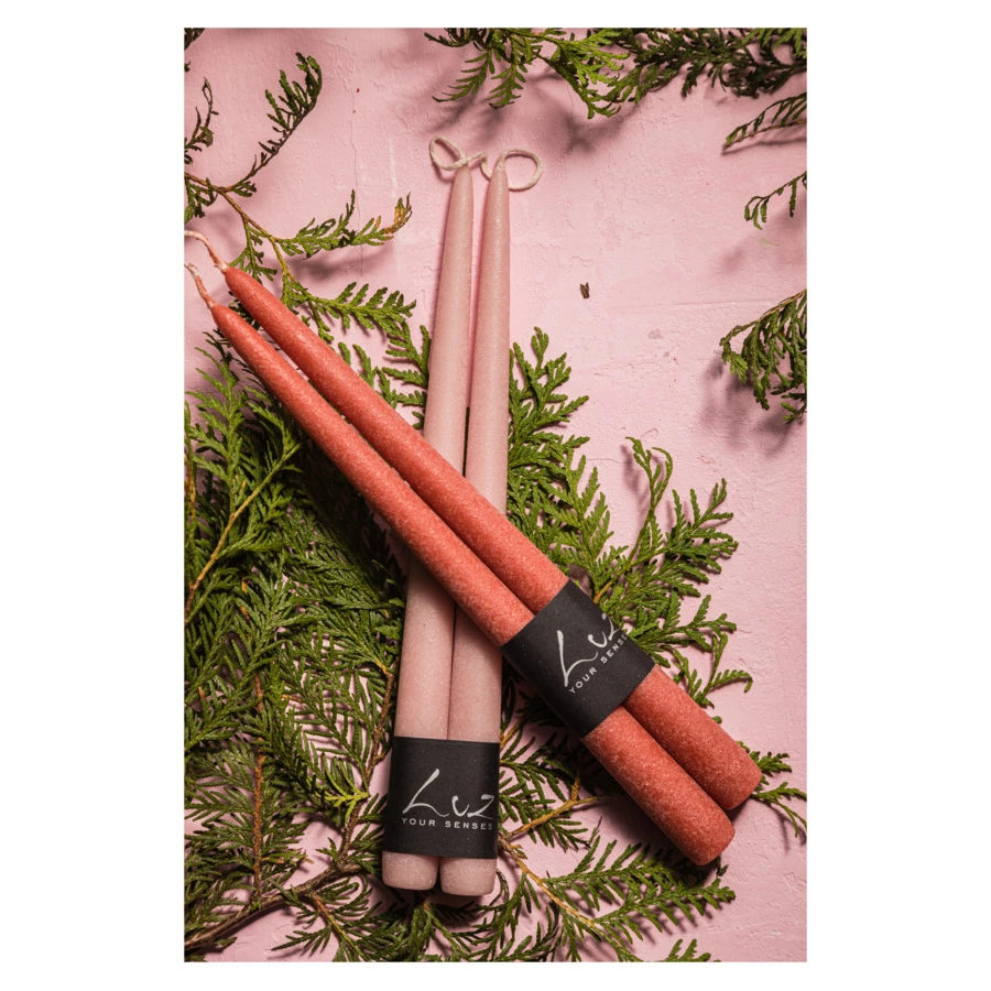 Набор свечей Luz your senses Рустик 30 см, 2 шт, коралловый