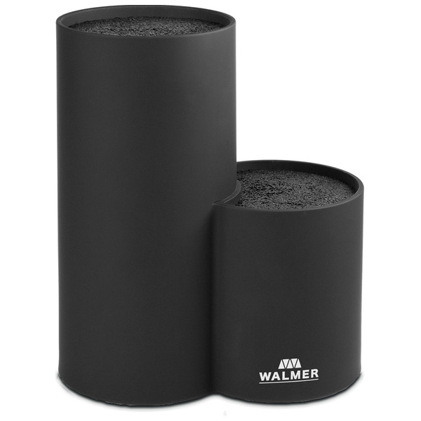 Подставка для ножей двойная Walmer 19x11x22 см, пластик, черный