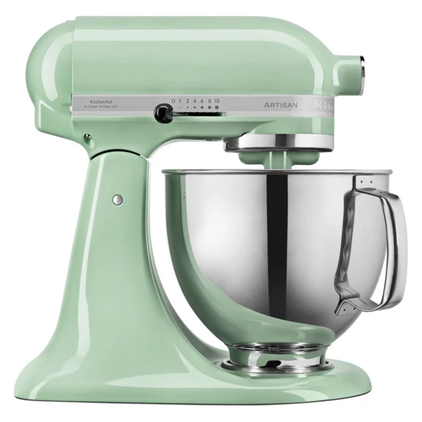 Миксер планетарный KitchenAid Artisan 4,8 л, 4 насадки, экран, 2 чаши, 5KSM175PSEPT, фисташковый