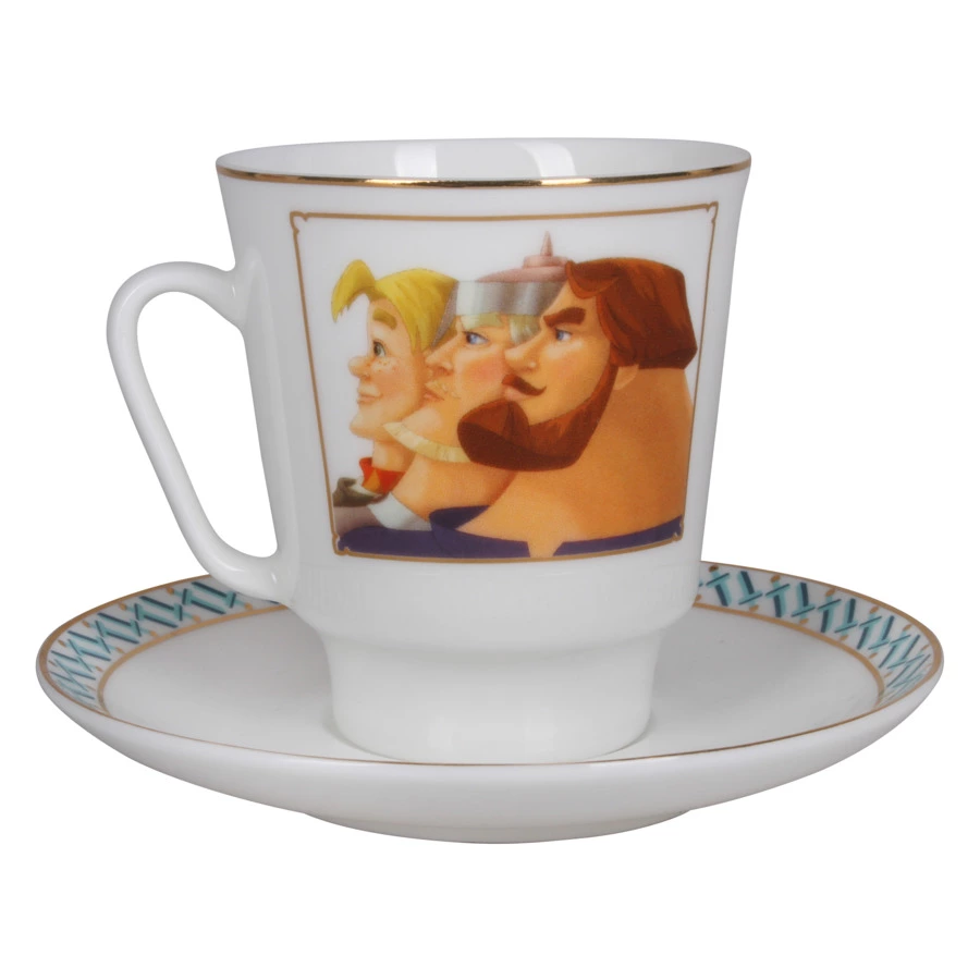 Чашка кофейная с блюдцем ИФЗ Три богатыря Майская 165 мл, фарфор костяной