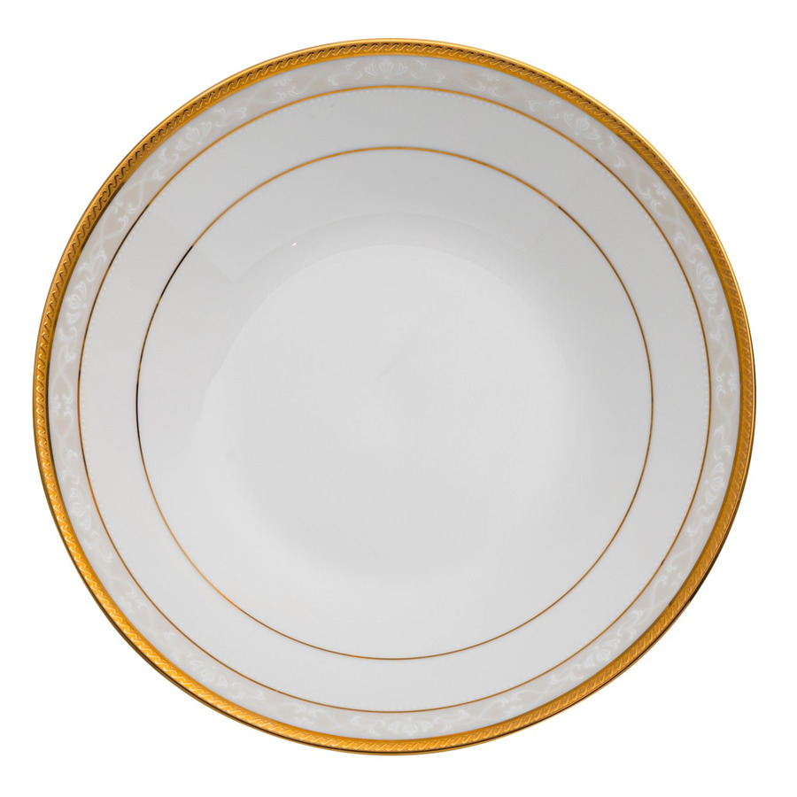 Тарелка суповая Noritake Хэмпшир, золотой кант 19 см тарелка закусочная noritake хэмпшир золотой кант 21 см